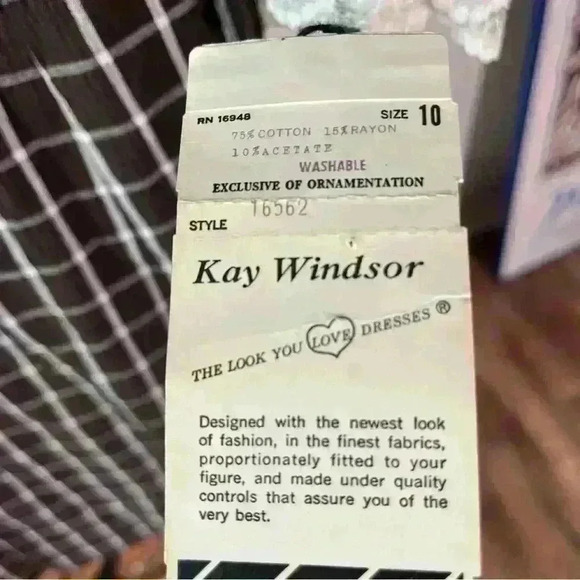 NWT Vintage 1950’s Windowpane Lace Scooter Dress Long Sleeves Midi Size 10 - Picture 8 of 12